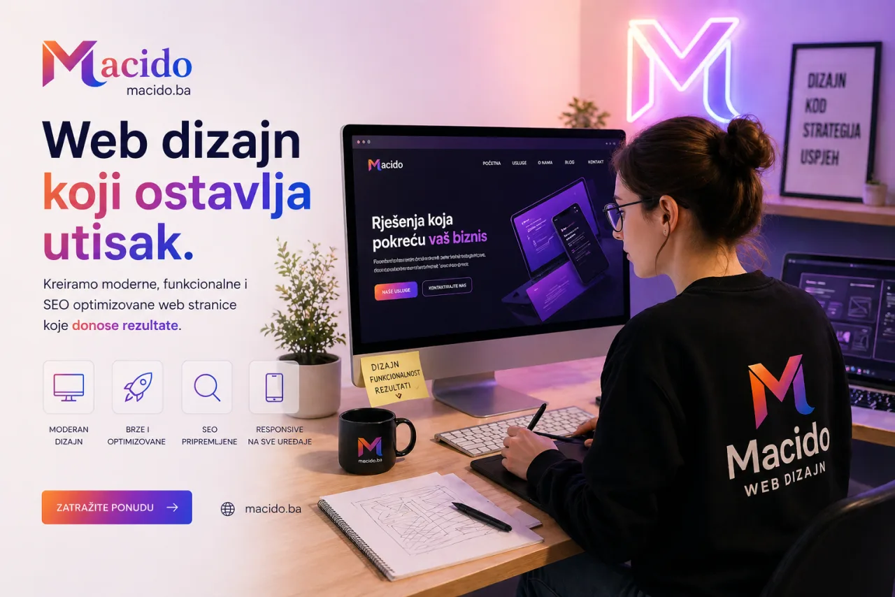 Web dizajn — moderni vizualni identitet stranica u Bosni i Hercegovini — macido tim