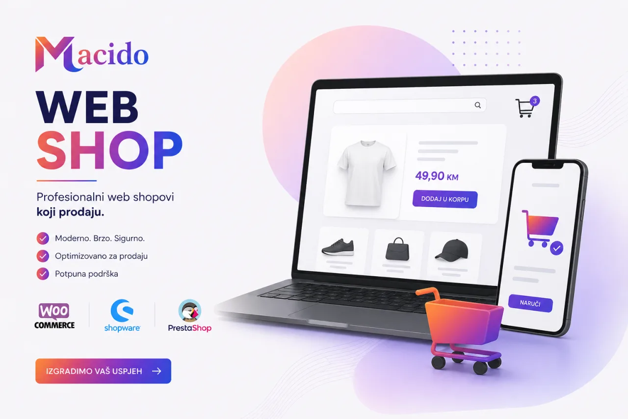 Izrada web shopa — e-commerce za BiH u Bosni i Hercegovini — macido tim